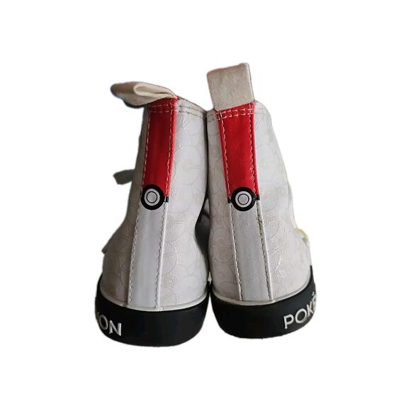 Ground Up White Pokemon Pikachu Lace Up High Top Sneakers Shoes Boys Size 4 - Picture 4 of 7